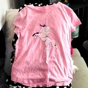 Polkadot unicorn sequin color changing shirt
